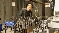 Andrea Alù in the lab.