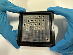 The team’s infrared photodiode chips made from germanium.